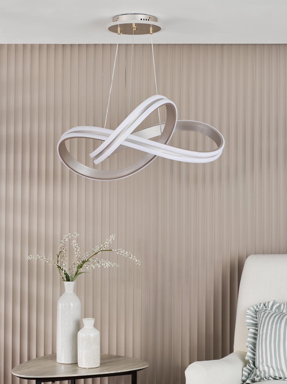 Gavino Pendant Brushed Silver LED