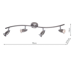 Gemini 4 Light Bar Spotlight Satin Chrome