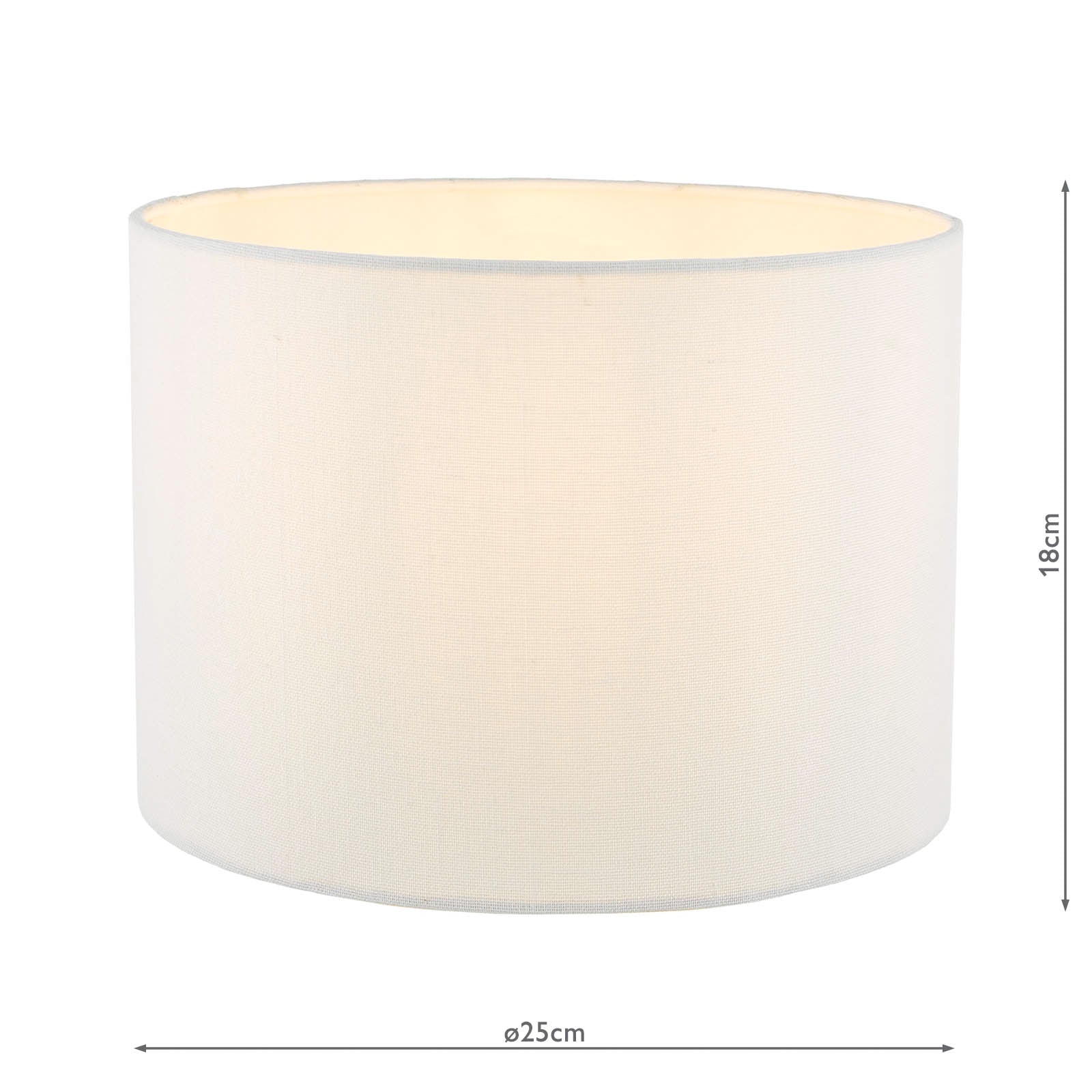 Georgina White Linen Drum Shade 25cm