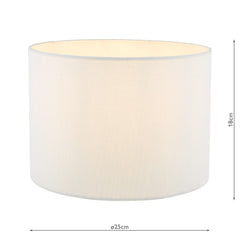 Georgina White Linen Drum Shade 25cm