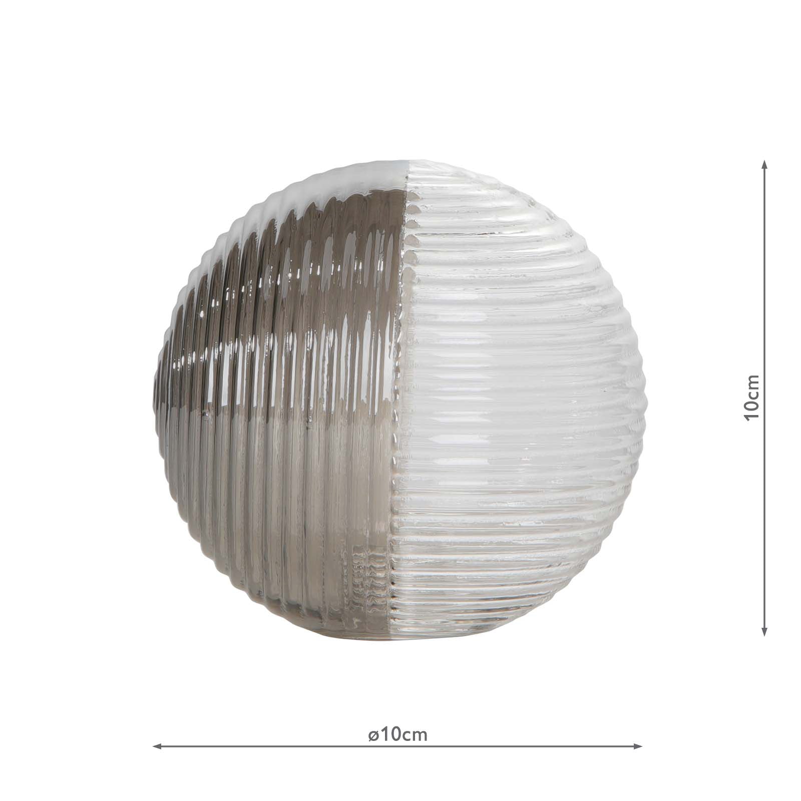 Mix & Match Smoked & Clear Ribbed Glass G9 10cm