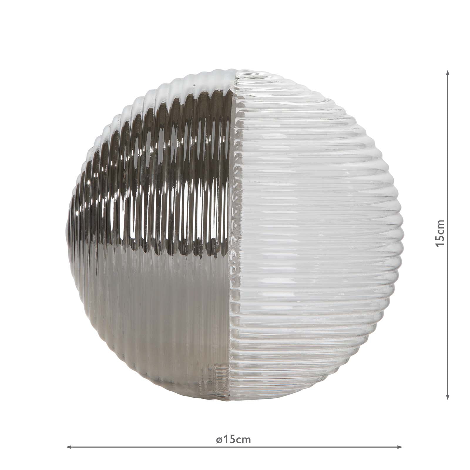 Mix & Match Smoked & Clear Ribbed Glass G9 15cm