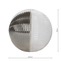 Mix & Match Smoked & Clear Ribbed Glass G9 15cm