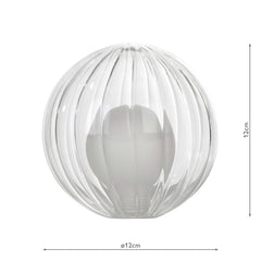 Mix & Match Opal & Clear Ribbed Glass G9 12cm