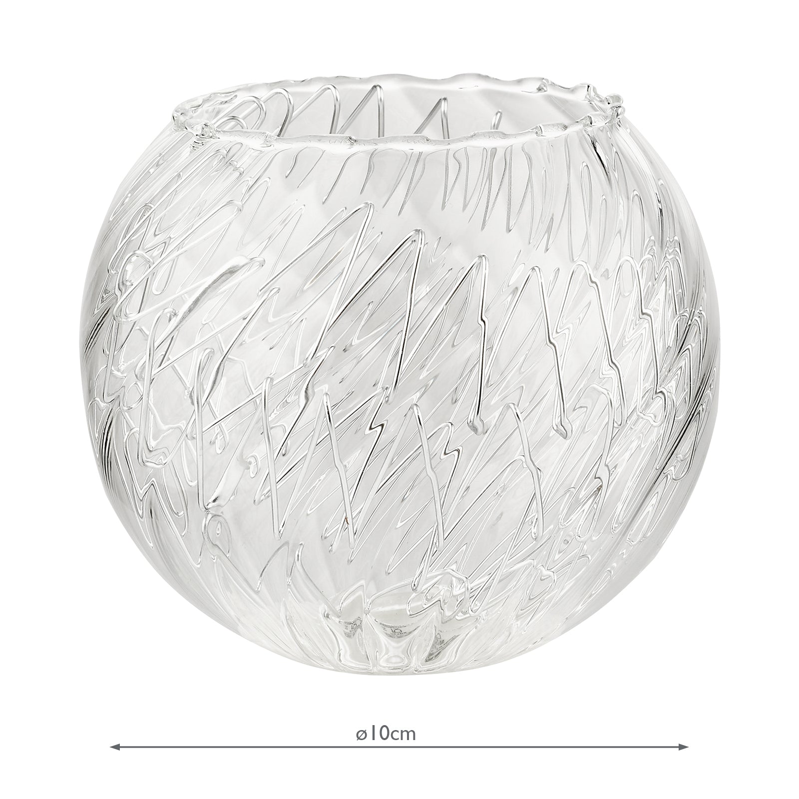 Mix & Match Clear Glass With Inner Wire Detail G9 10cm