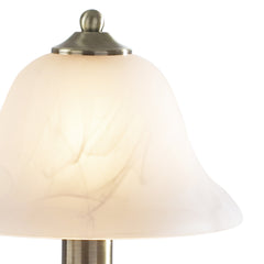 Gloucester Touch Table Lamp Antique Brass & Glass Shade - Twin Pack
