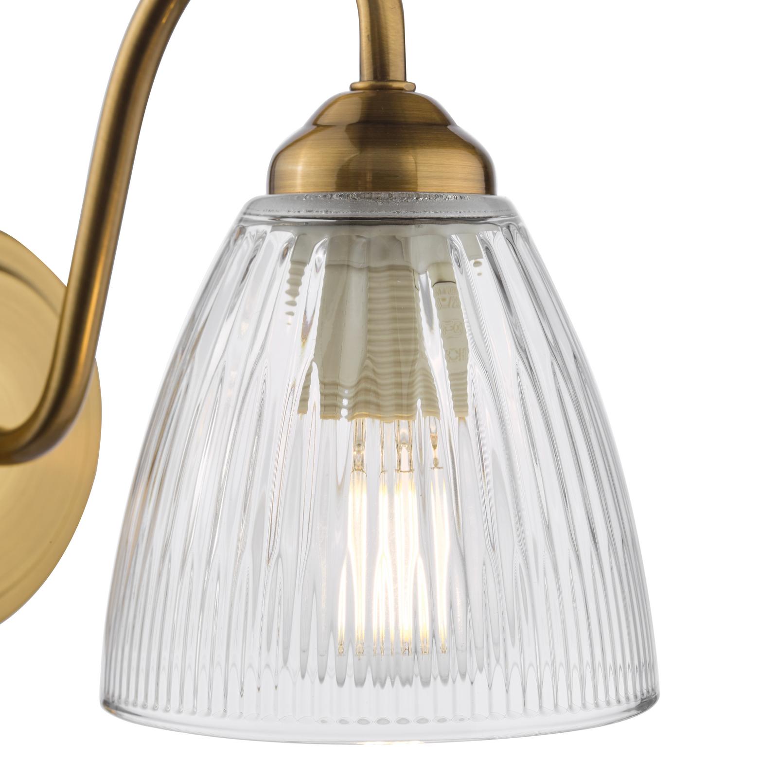 Glynis Wall Light Antique Bronze and Ribbed Glass
