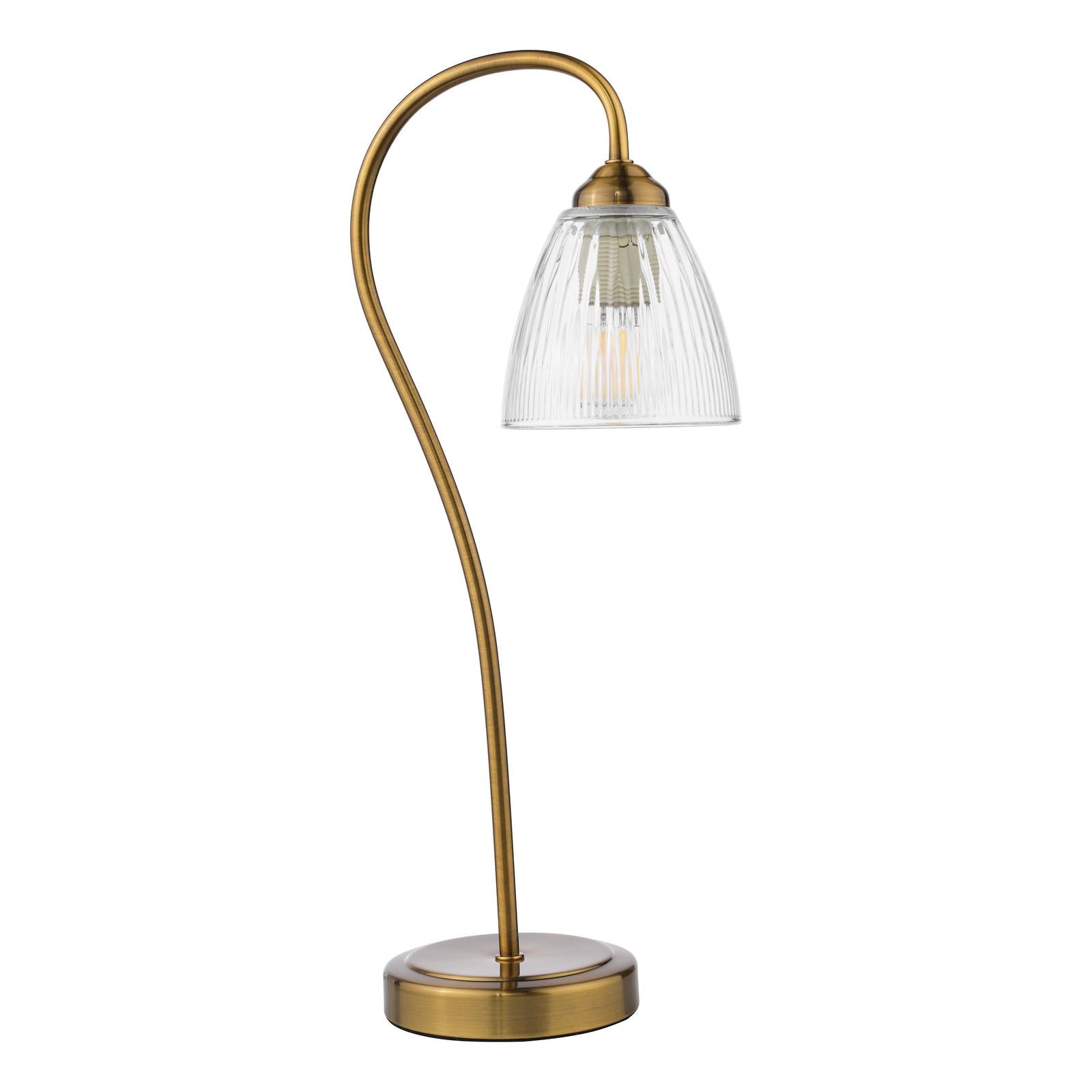 Glynis Table Lamp Antique Bronze and Ribbed Glass