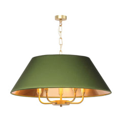 Gothenburg 5 Light Shadelier Brass With Bespoke Shade