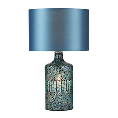 Guru Table Lamp Blue Mosaic Dual Source With Shade