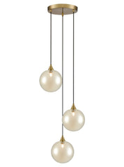 Galaxy 3 Light Spreader in aged brass with amber glass
