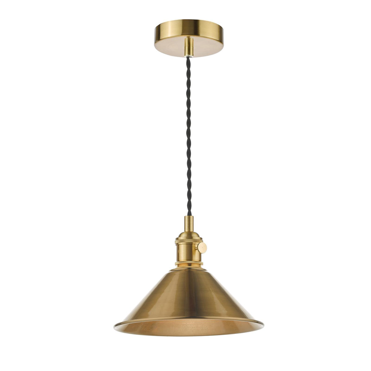 Hadano Pendant Natural Brass With Aged Brass Shade
