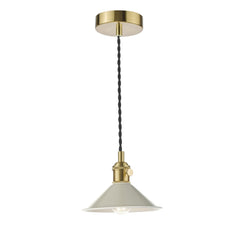 Hadano 1 Light Pendant Natural Brass With Cashmere Shade