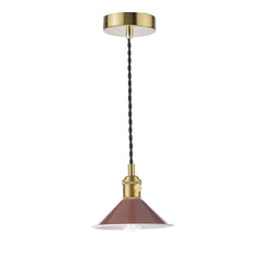 Hadano 1 Light Pendant Natural Brass With Umber Shade