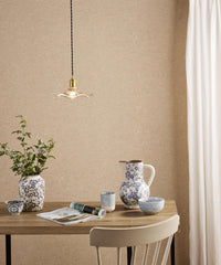 Hadano Pendant Natural Brass and Wavy Glass