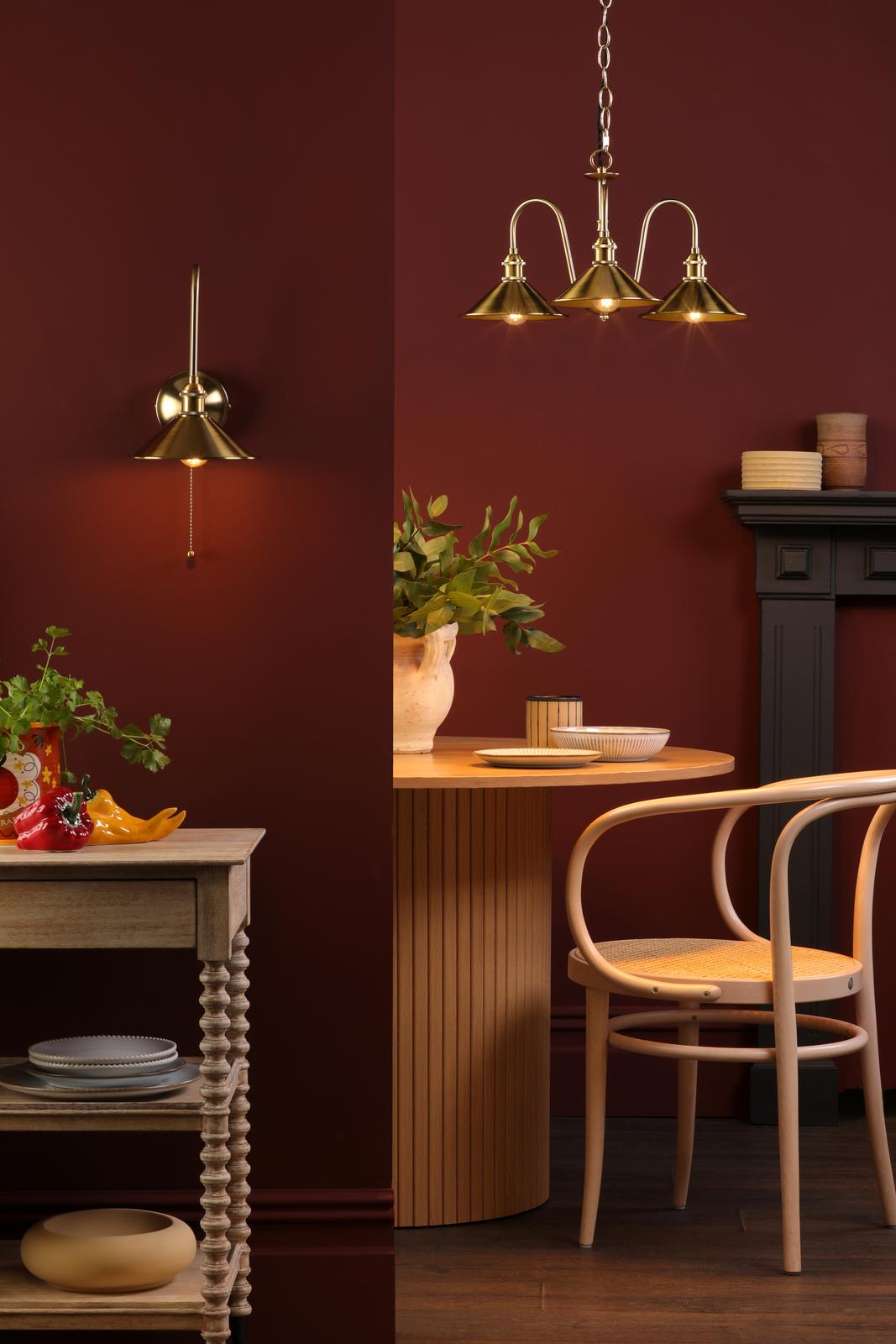 Hadano 3 Light Pendant Natural Brass and Aged Brass