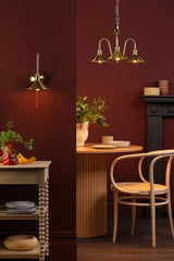 Hadano 3 Light Pendant Natural Brass and Aged Brass