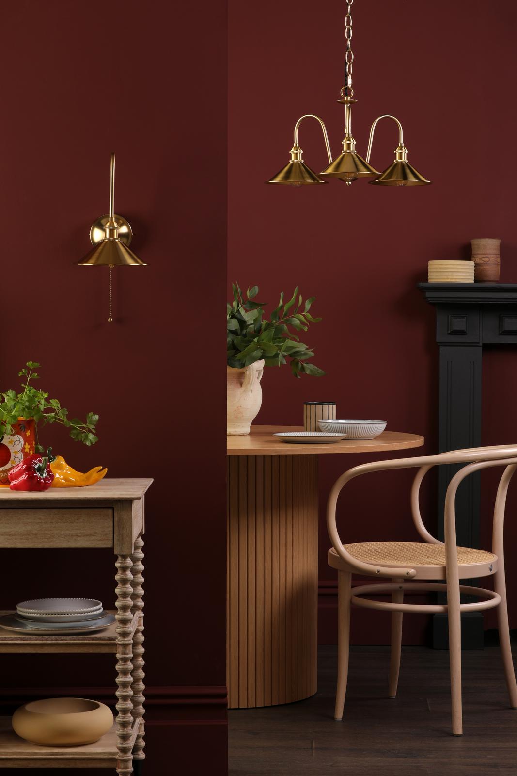 Hadano 3 Light Pendant Natural Brass and Aged Brass