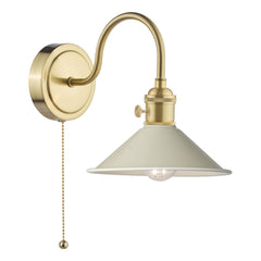 Hadano Wall Light Natural Brass With Cashmere Shade