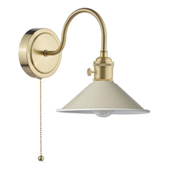 Hadano Wall Light Natural Brass With Cashmere Shade