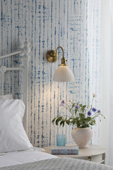 Hadano Wall Light Natural Brass & Ceramic Domed Shade