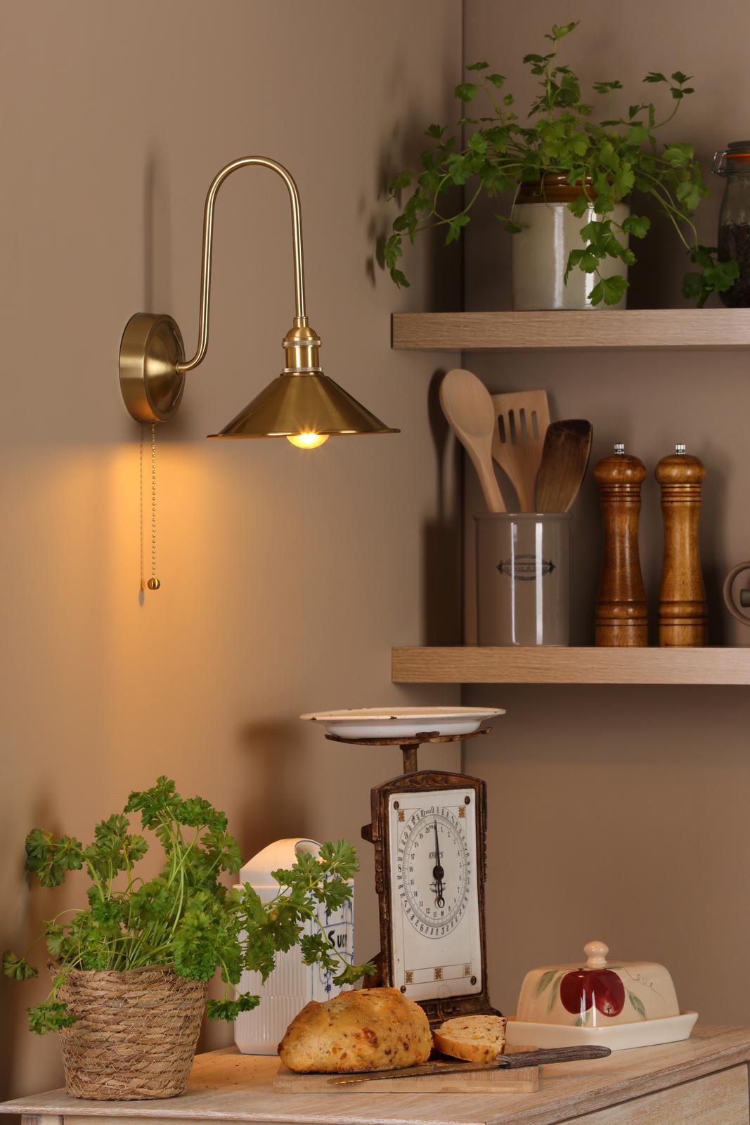 Hadano Wall Light Natural Brass and Aged Brass