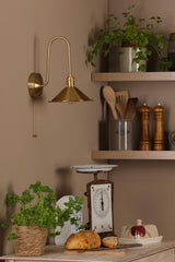 Hadano Wall Light Natural Brass and Aged Brass