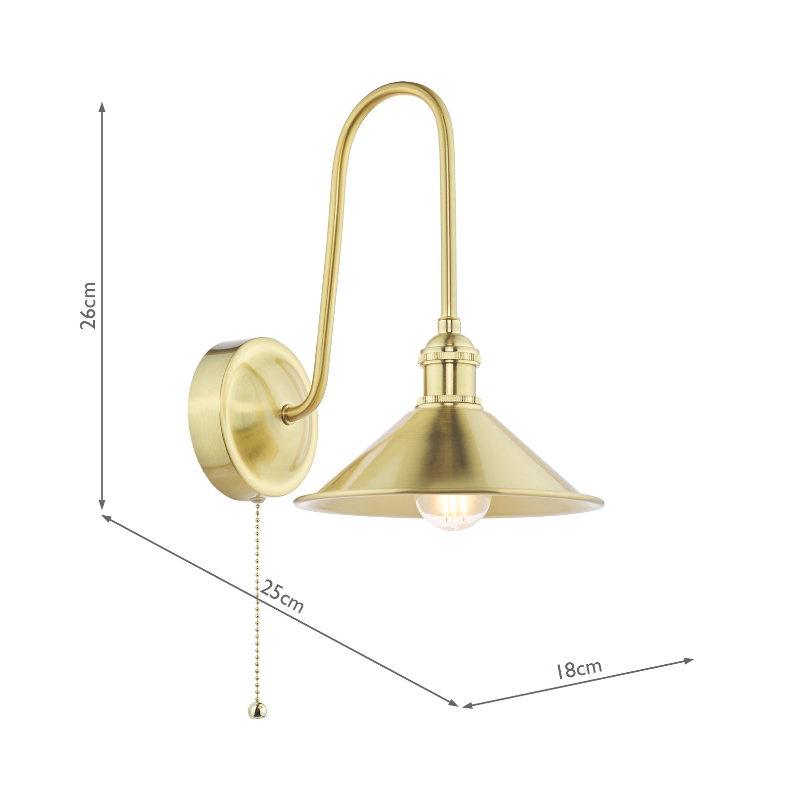 Hadano Wall Light Natural Brass and Aged Brass