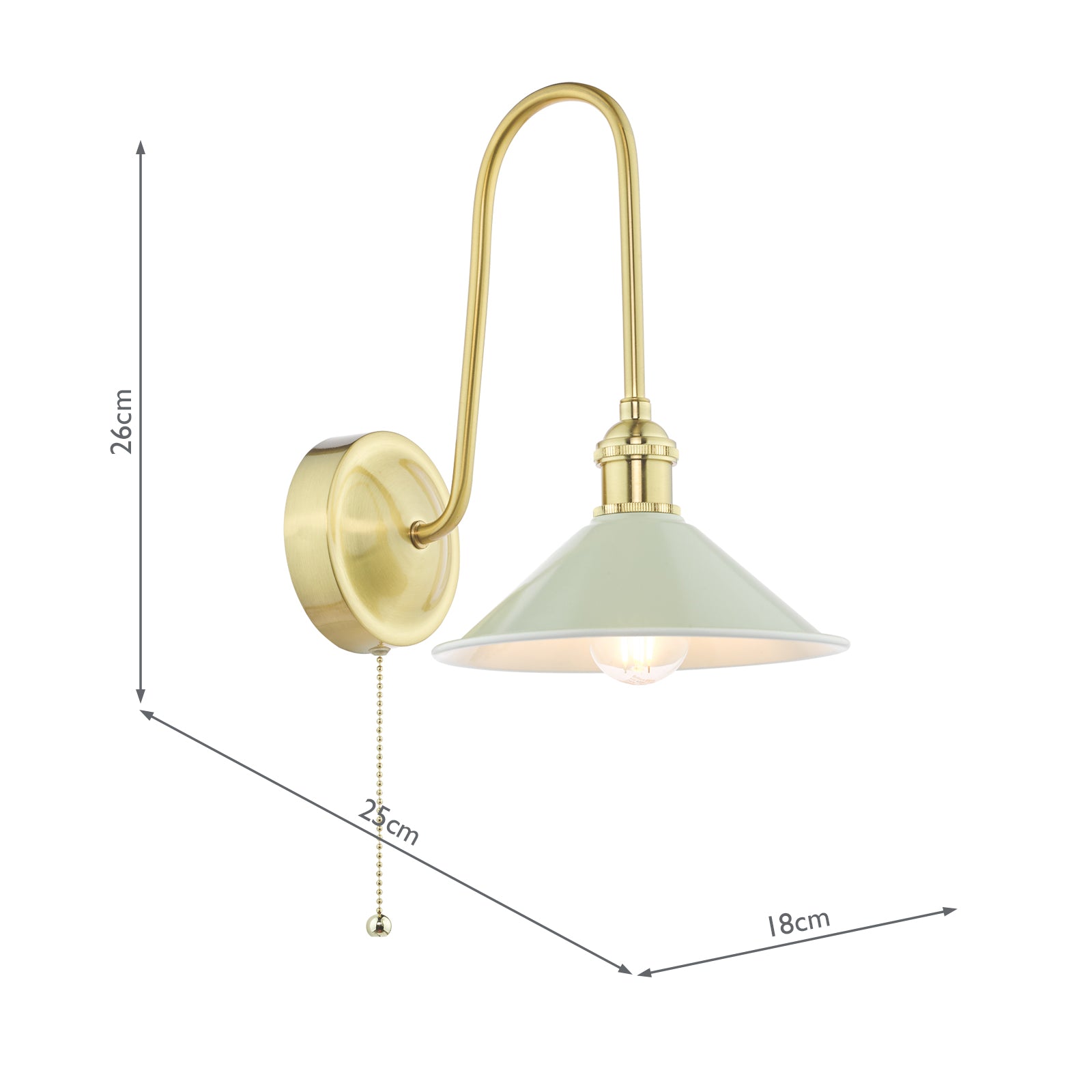 Hadano Wall Light Natural Brass and Matt Taupe