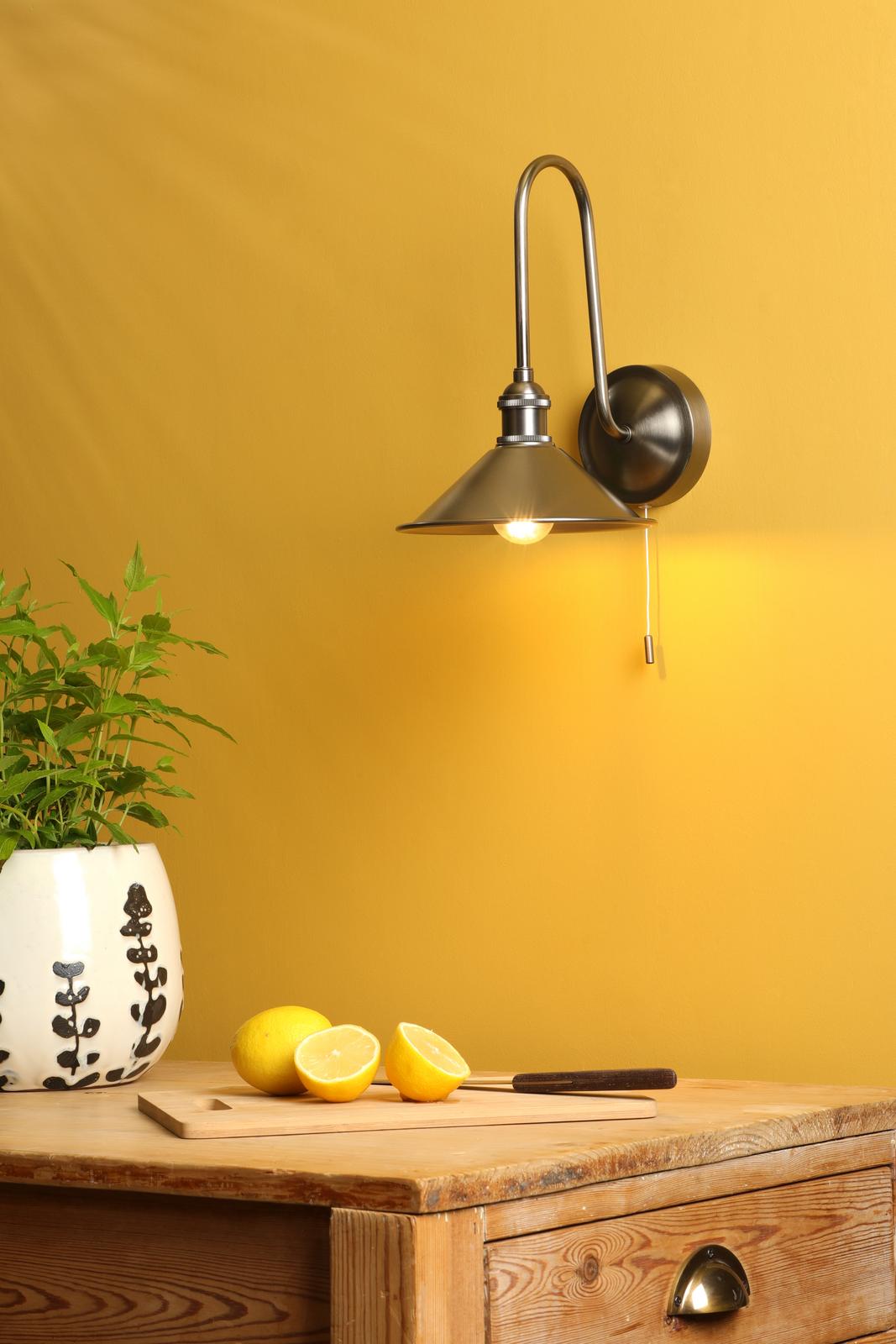 Hadano Wall Light Antique Chrome and Aged Brass