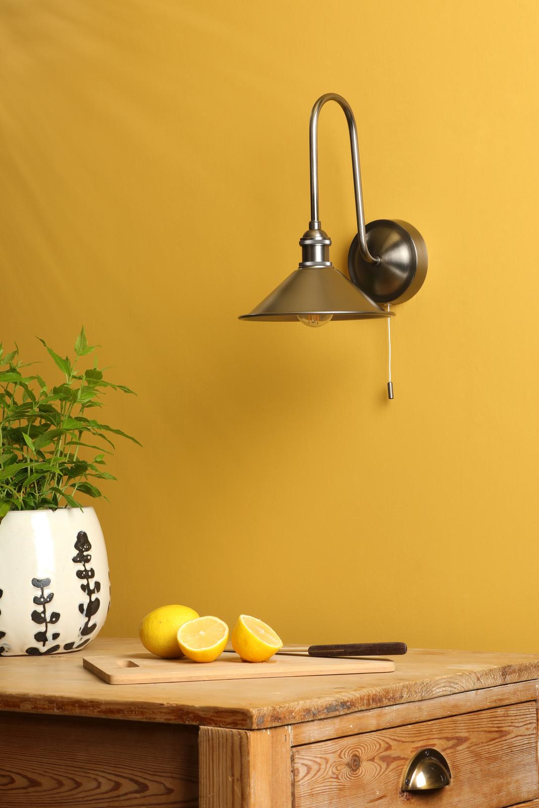 Hadano Wall Light Antique Chrome and Aged Brass