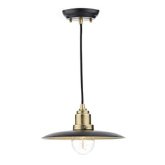 Hannover 1 Light Pendant Black Antique Brass