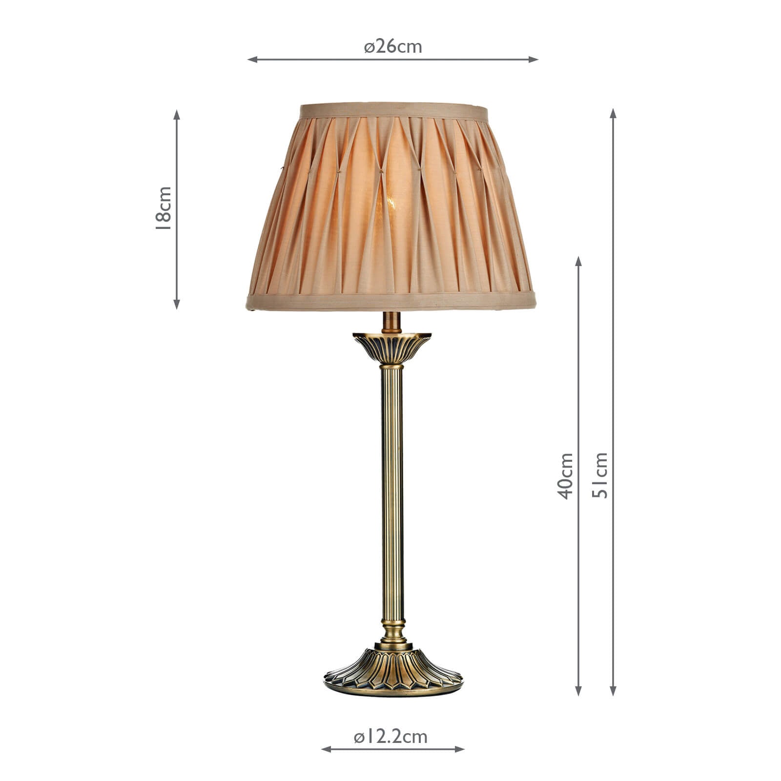 Hatton Table Lamp Antique Brass With Shade
