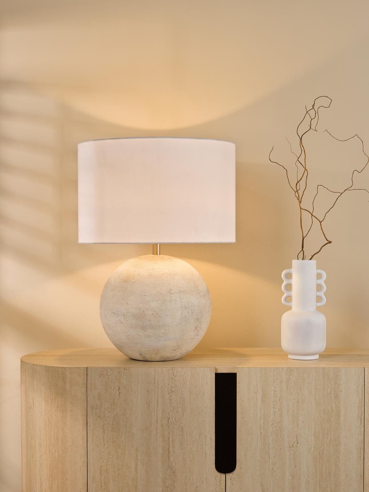 Havana Ceramic Table Lamp Natural Finish With Shade