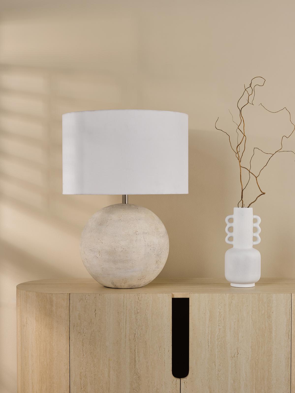 Havana Ceramic Table Lamp Natural Finish With Shade
