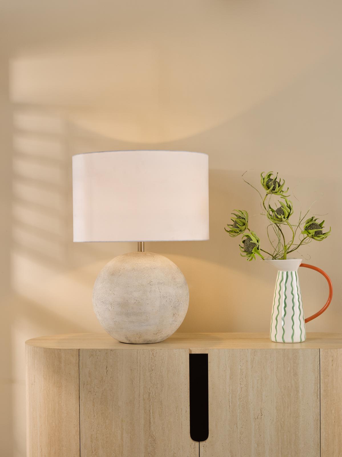 Havana Ceramic Table Lamp Natural Finish With Shade