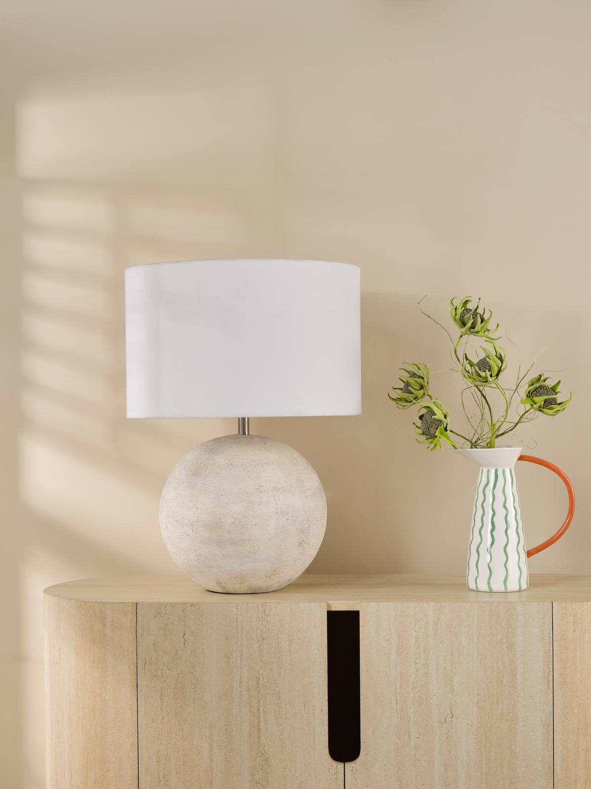 Havana Ceramic Table Lamp Natural Finish With Shade