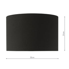Hebron Black Linen Drum Shade 32cm