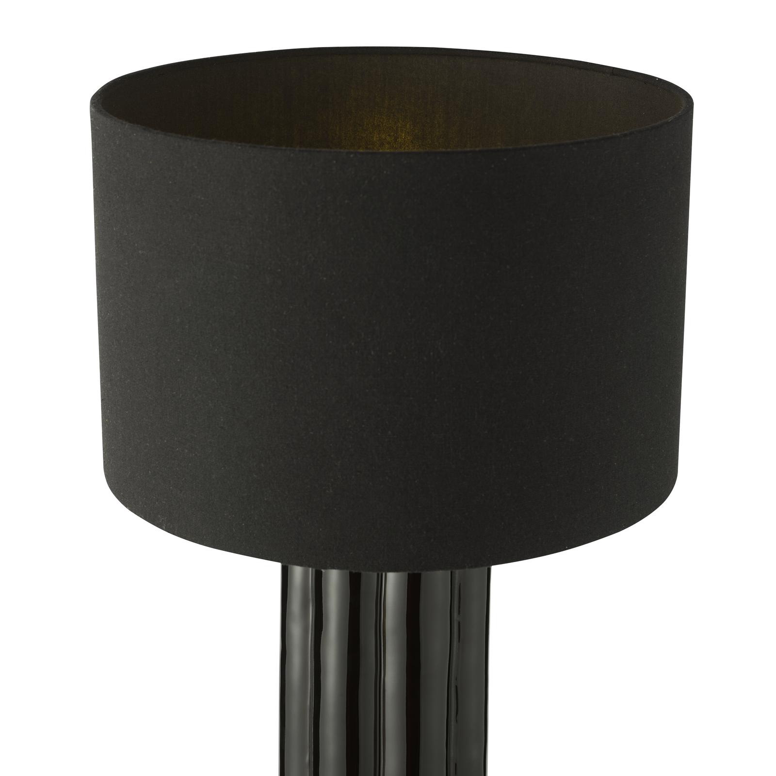 Hebron Table Lamp Black Ceramic With Shade