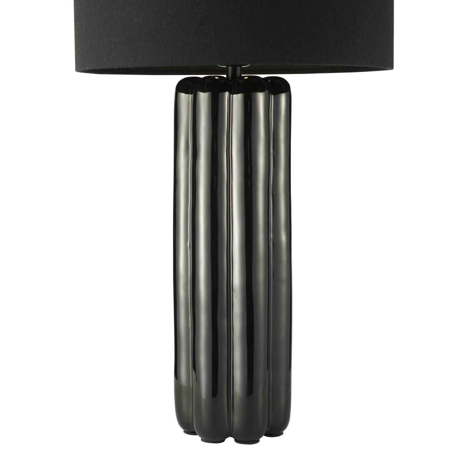 Hebron Table Lamp Black Ceramic With Shade