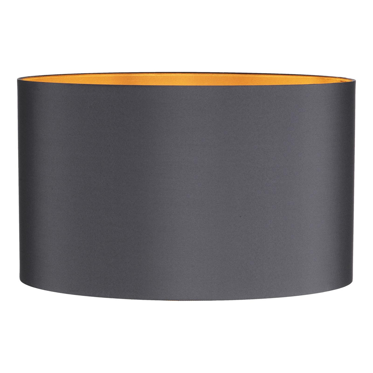 Helicon Grey Faux Silk Drum Shade 40cm
