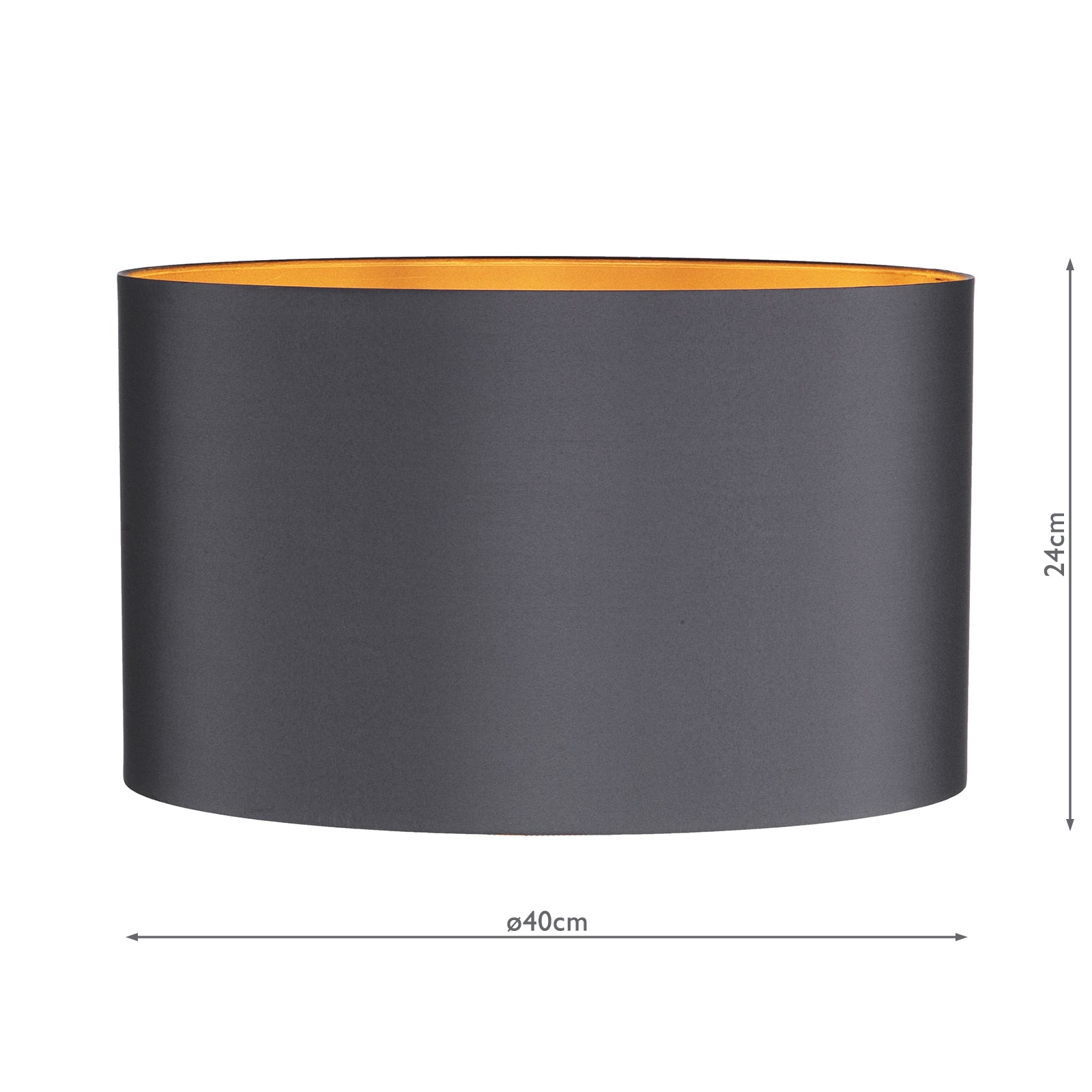 Helicon Grey Faux Silk Drum Shade 40cm