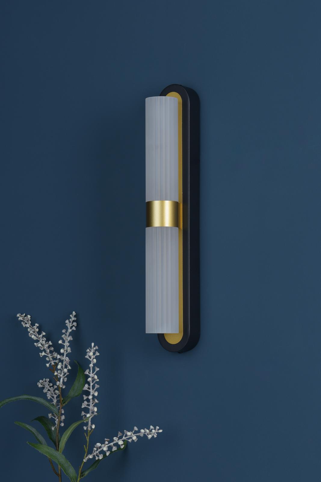 Hessel 2 Light Wall Light Matt Black LED