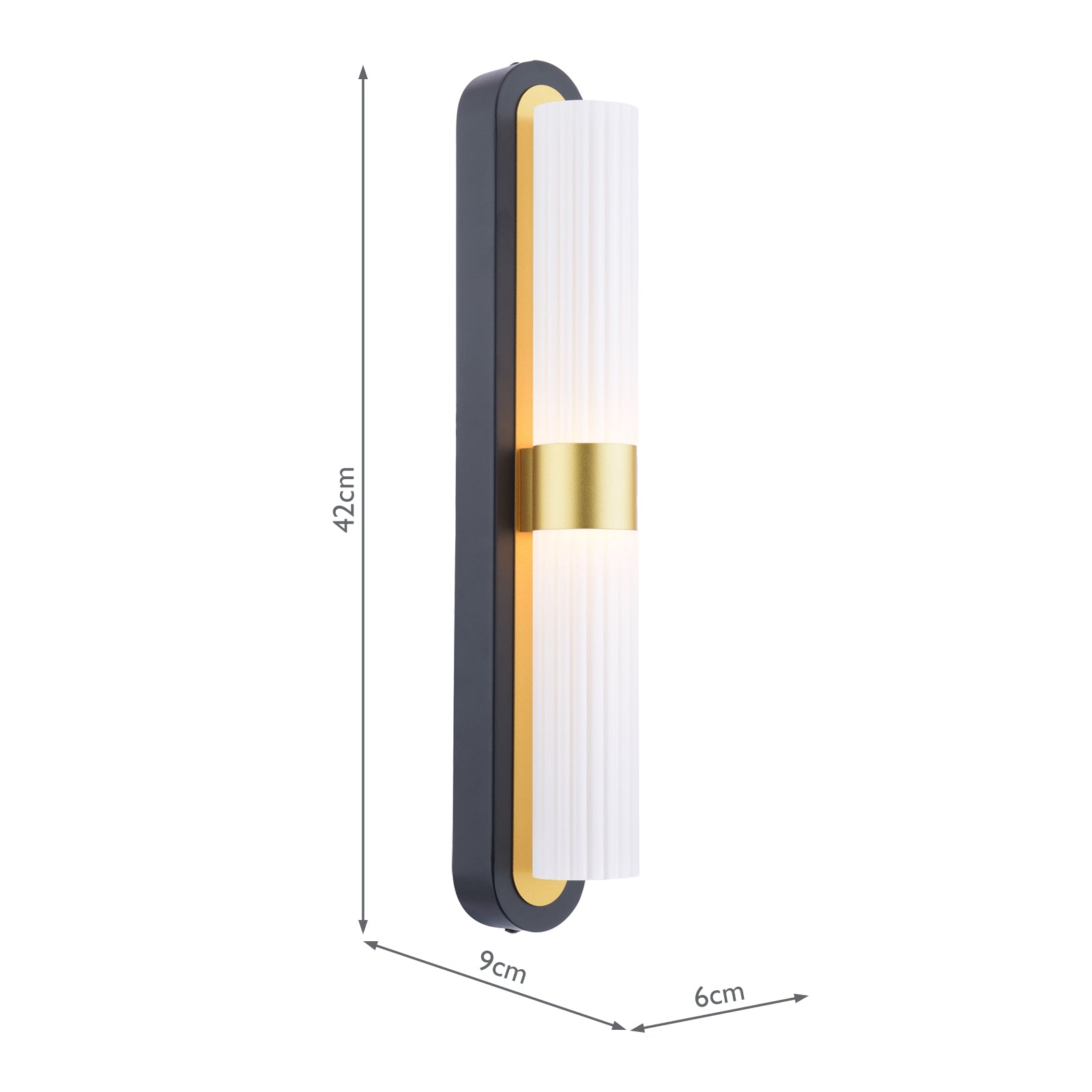 Hessel 2 Light Wall Light Matt Black LED