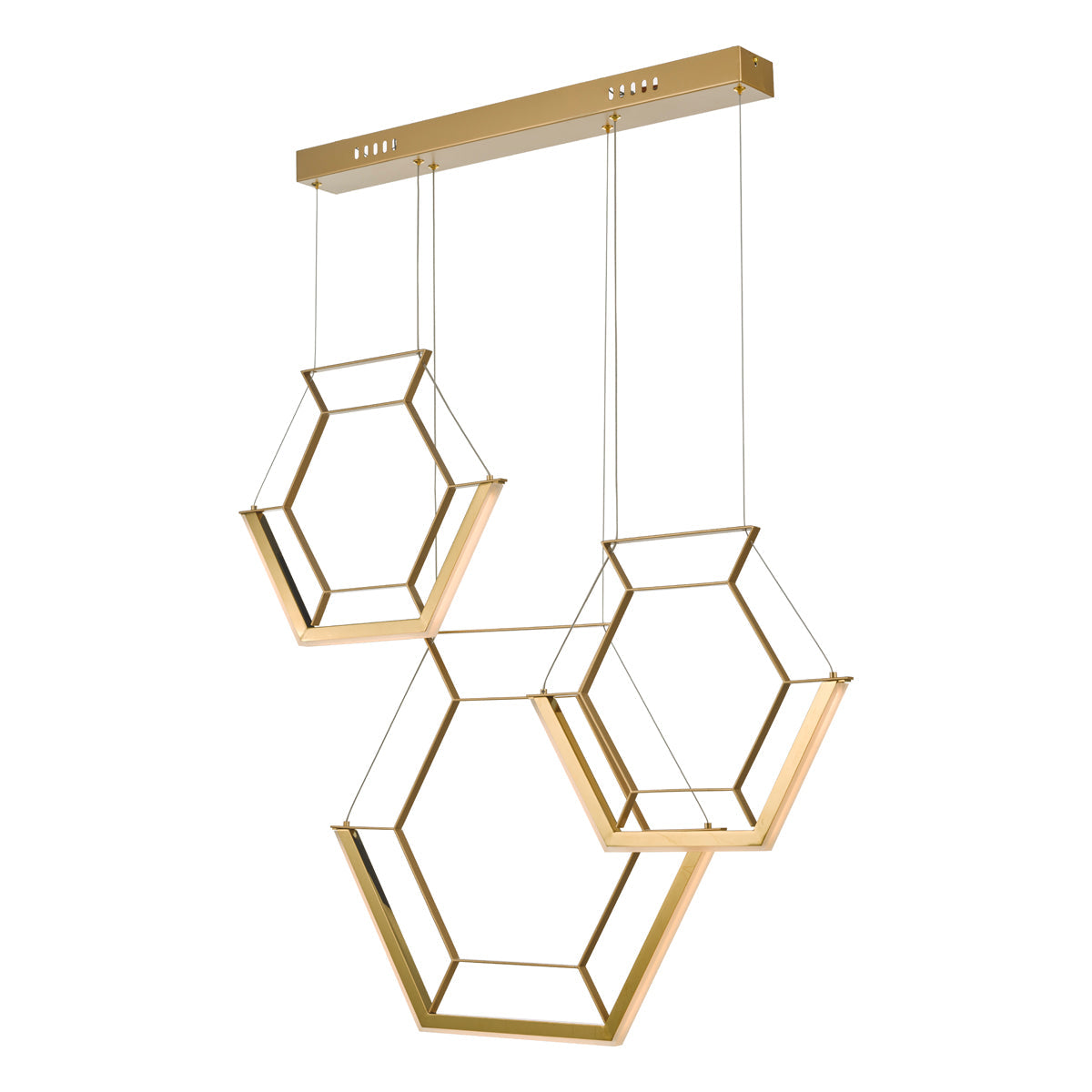 Hexagon Bar Pendant HEX0335 Gold Dar Lighting