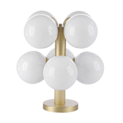 David Hunt Lighting  Hera 8 Light Table Lamp In Butter Brass With Opal Glass