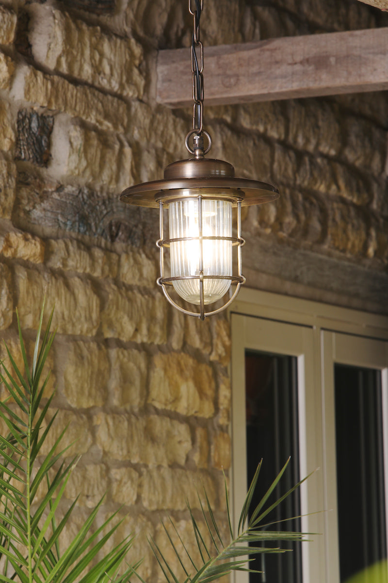 Humber Outdoor Pendant Antique Brass IP44