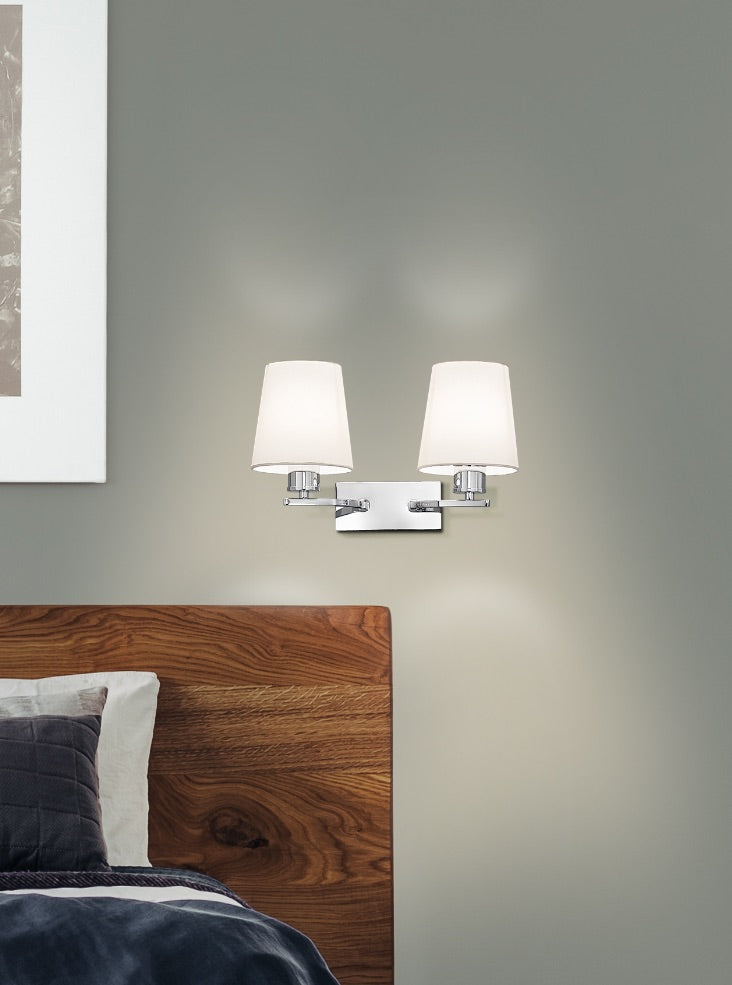 Franklite Hexx 2lt Wall Bracket. chrome