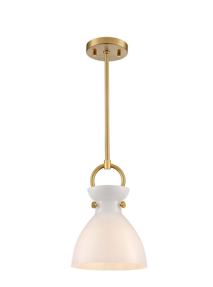 Horizon Pendant Brushed Brass With Opal Glass