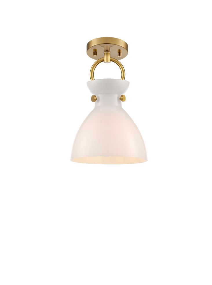 Horizon Pendant Brushed Brass With Opal Glass